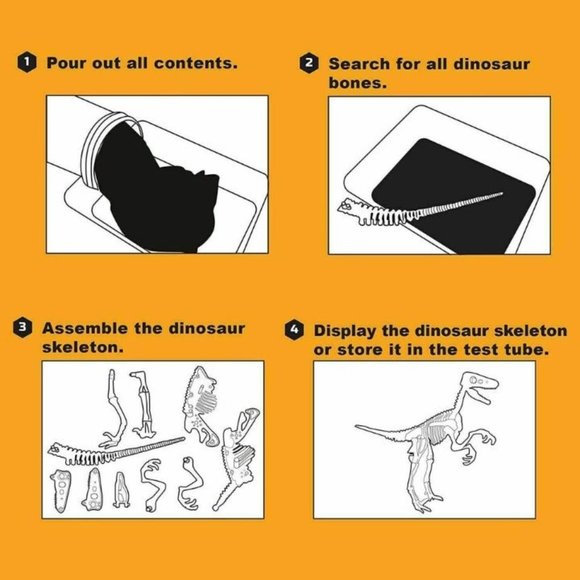 Discovery Mindblown Slime Tar Pit Tube Velociraptor Dino 3D Skeleton Puzzle - Picture 4 of 8